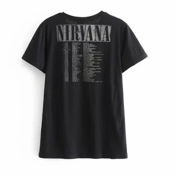 SOLD OUT Black Nirvana Angel Tour Concert Vintage Shirt - Picture 3 of 4